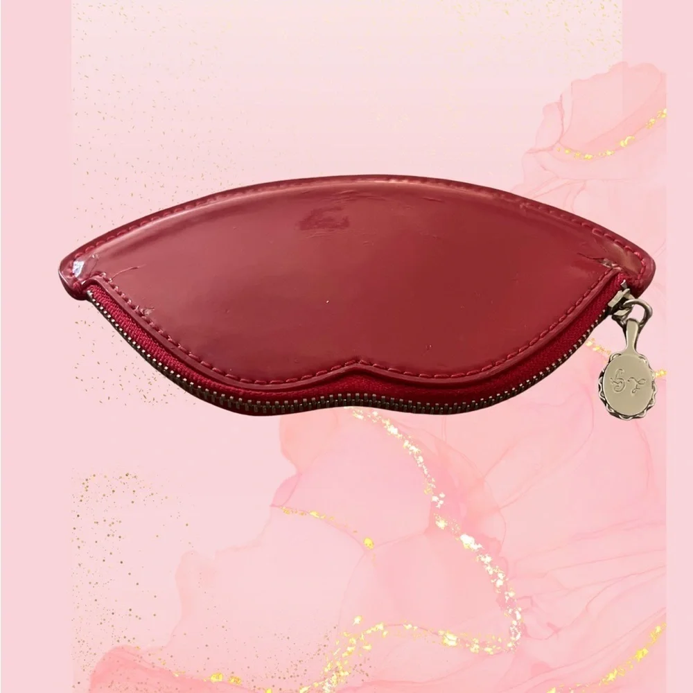 Lulu Guinness Red Lip Patent Leather Coin Purse,  